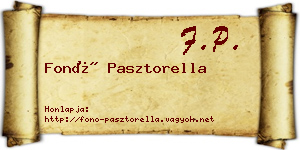 Fonó Pasztorella névjegykártya